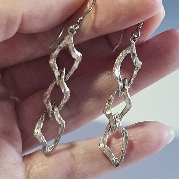 MJ Sterling Silver Dangling Earrings